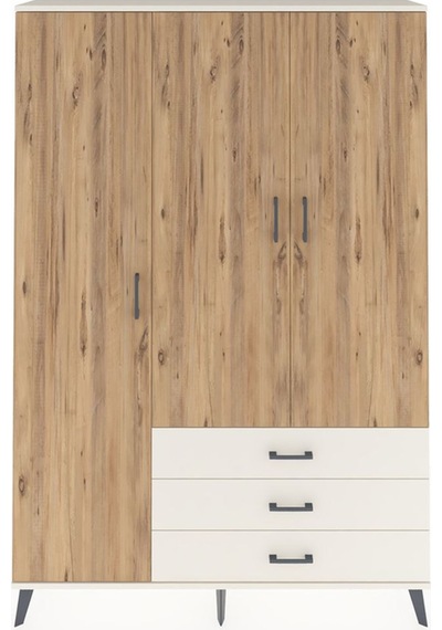 Arges Dolap 6 Raflı 3 Çekmeceli Tek Askılı 132x30x195 Aytaşı-... Aytaşı