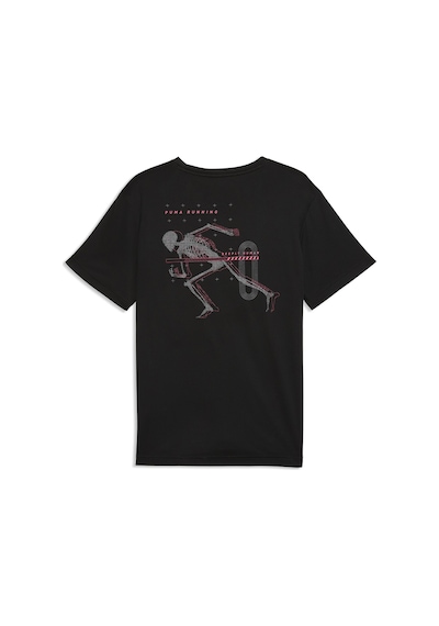 Puma Run Illustration Graphic Erkek Siyah Koşu T-shirt 52844601