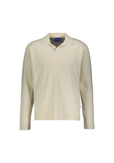 Jack & Jones Jack&jones Jorsummer Ottoman Polo Ls Ss255 Polo Yaka Sweatshırt Ekru
