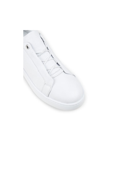 Deery Erkek Hakiki Deri Beyaz Gizli Bağcıklı Sneaker Ayakkabı - 04444mbyze01