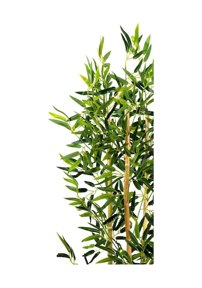 Yapay Çiçekçiniz Yapay Yoğun Yapraklı Dekoratif Bambu Ağacı 3 Gövde 120cm