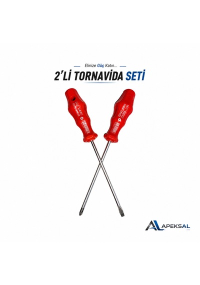 2 Li Tornavida Seti Cr-v 4x125 Mm Düz Yıldız Profesyonel El Aleti