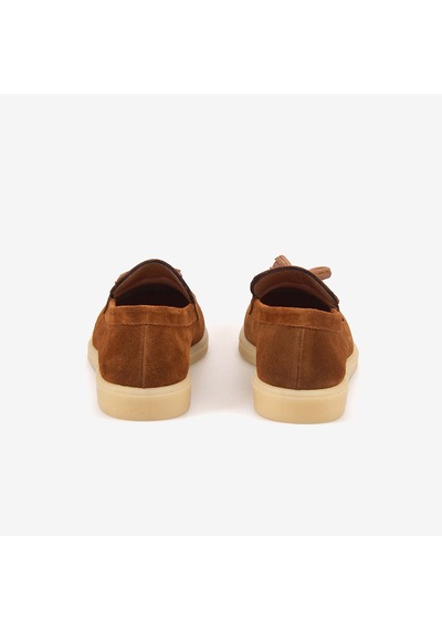 Kemal Tanca Kadın Kauçuk Tabanlı Süet Loafer 15001 Taba