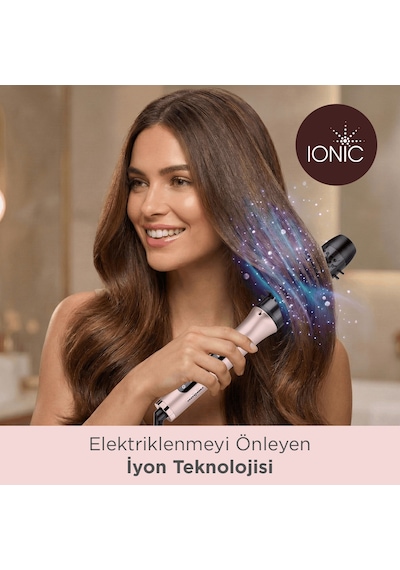 Babyliss Volume Boost İyon Etkili 4 Isı Ayarlı Seramik Isıtıcı Gövdeli Termal Saç Fırçası Pembe Hsb200e