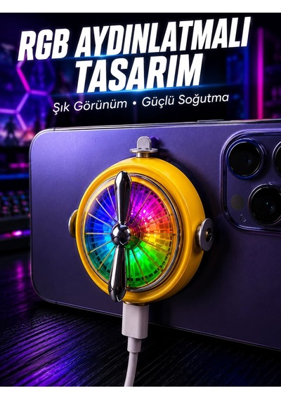 Rgb Işıklı Manyetik Telefon Oyun Soğutucu Fan Diğer
