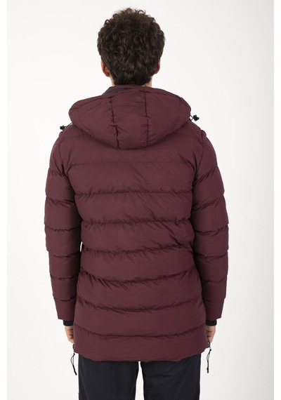 Maraton Sportswear Regular Erkek Kapşonlu Uzun Kol Basic Bordo Mont 21262-bordo Bordo
