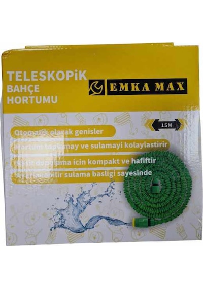 Teleskopik Uzayan Katlanan Bahçe Hortumu 15 Metre Uzunluğunda