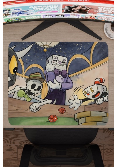 Cuphead Kaymaz Dikişli Kauçuk Oyuncu Mousepad V3 - 48x40 Xl Gaming Mouse Pad Fare Altlığı