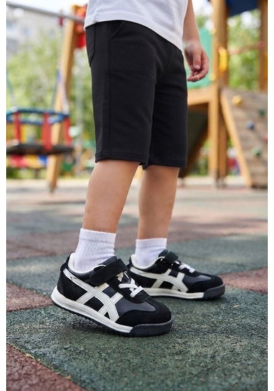 Fort Tıgor Cool Anatomik Hafif Rahat Sneaker Erkek Çocuk Ayakkabı SİYAH-BEYAZ