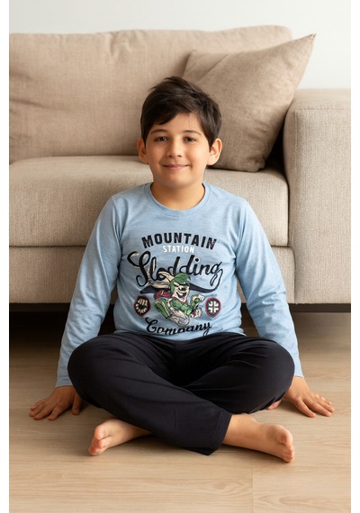 Tenra Erkek Çocuk Pijama Takımı %100 Pamuk Çok Renkli