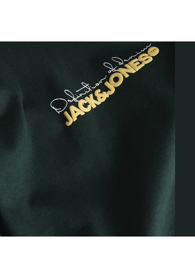 Jack & Jones Erkek Gögüs Baskili Bisiklet Yaka Tisört - Kendrick - 12298420 Çok Renkli