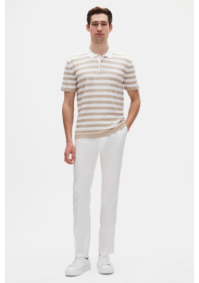 D's Damat Ds Damat Regular Fit Bej Çizgili Yazlık Rayon Triko T-shirt 4hc060112010m Bej