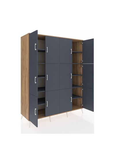Kronos Gardrop 10 Raflı 12 Kapaklı 176x59x221 Çam-antrasit Antrasit Kronos Gardrop 10 Raflı 12 Kapaklı 176x59x221 Çam-antrasit Antrasit
