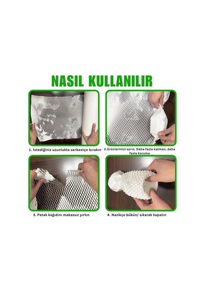 Petek Dolgu Ambalaj Sargı Kağıdı - Beyaz, Hediye Ve Eşya Paketleme, Kargo Kağıdı - 38 Cm X 50 Metre