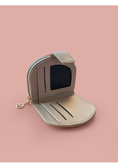 Westbag Kadın Büzgülü Dokulu Çanta Ve Mıknatıslı Cüzdan Seti Hediyelik Anneler Günü İkili Set Krem