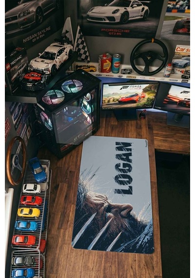 Logan Pençeli Kahraman 40x90 Cm Oyuncu Mousepad Kaymaz Taban Büyük Boy Mousepad Siyah