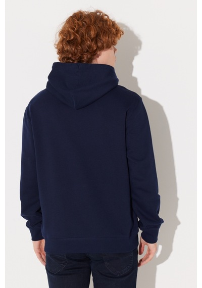 Lee Regular Fit Normal Kesim Pamuk Lacivert Erkek Içi Polarlı Kapüşonlu Sweatshirt L80YRYA67 Lacivert