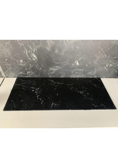 30x70cm Siyah Mermer , Cam Kesme Tahtası - Sunumluk