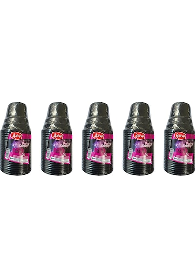Roll-up Party Dreams Parti Davet Piknik Renkli Plastik Sert Mika Bardak - Siyah - 25'li 5 Paket Siyah