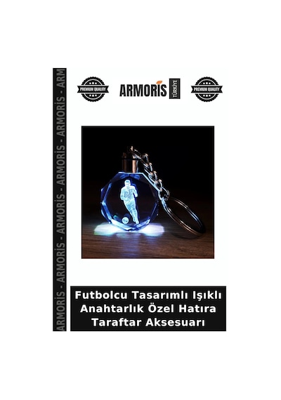 Armoris Futbolcu Tasarımlı Işıklı Anahtarlık Özel Hatıra Taraftar Aksesuarı
