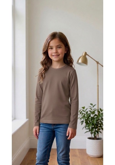 Merdia Kids Kız Erkek Çocuk 6'lı Uzun Kollu Basic Mevsimlik Tişört Siyah