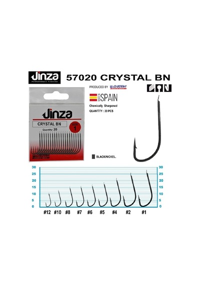 Jinza 57020 Crystal Bn Siyah Olta İğnesi 20 Li Paket No:2 - Standart