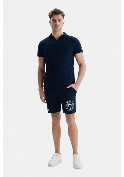 Ucla Russel Lacivert Polo Yaka Baskılı Standard Fit Erkek Tshirt Lacivert