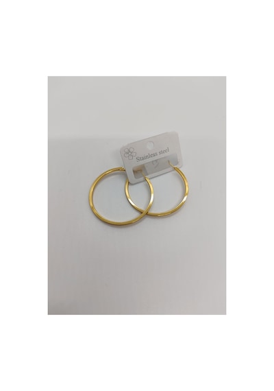 Halka Küpe 4cm Çaplı Çelik Altın