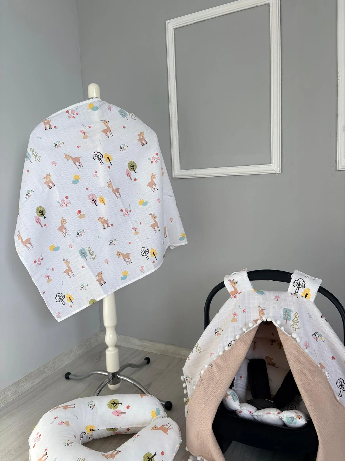 % 100 Pamuk 12 Parça Çift Taraflı Muslin Set Cyln Desen
