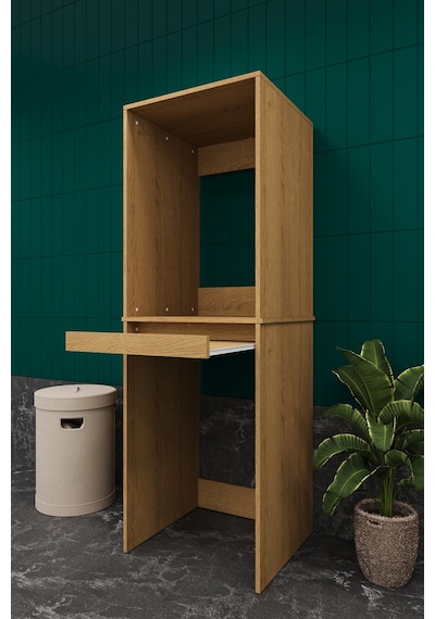 Lüks Çekmeceli Çamaşır Makinesi Dolabı %100 Mdf Çamaşır Kurutma Banyo Dolabı Bd05 Karına