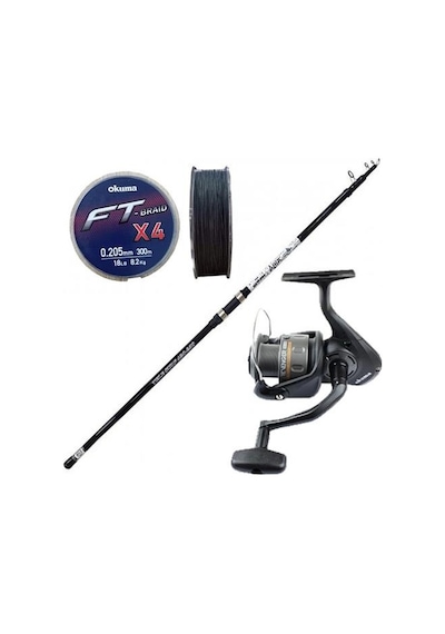 Yekoutdoor Surf Kamışı Olta Takımı Okuma Wave Power Tele Surf 4.20 Cm 100-200 Gr 5 Parça Surf Kamışı- Okuma Revenger Rv-65 Fd Olta Makinesi