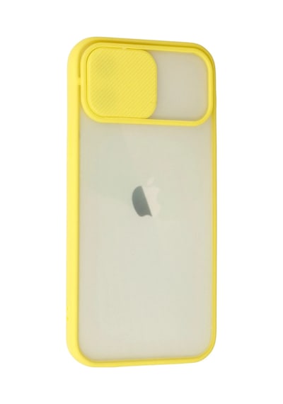 Newface - 472 - Apple iPhone Uyumlu 12 Kılıf Palm Buzlu Kamera Sürgülü Silikon - Aconcept - - Sarı