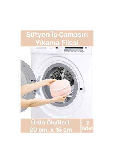 Özel Üretim Kumaş Fermuarlı Dayanıklı Çamaşır Yıkama Filesi Sütyen Yıkama Torbası 2'li Paket 20x15cm Çok Renkli