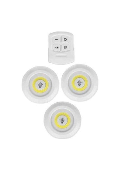 Led Işık Kablosuz Uzaktan Kumandalı Led Ampul Seti 3'lü Set Beyaz