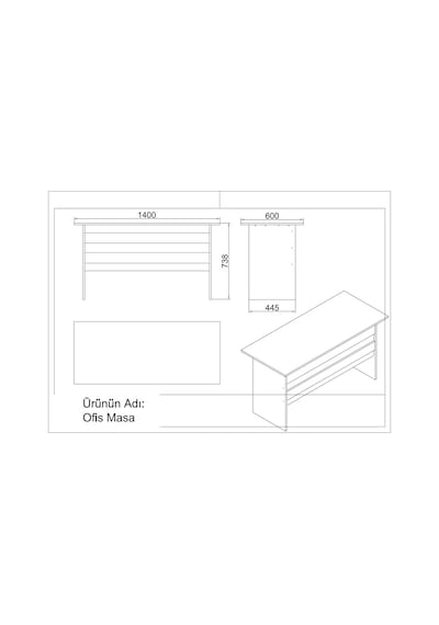 Robinhome Robin Home Verona A Ofis Çalışma Masası Bilgisayar Masası