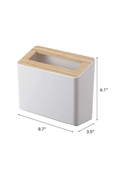 Rın Masa Üstü Çöp Kovası Beyaz Abs Reçine Ahşap Minimalist 22 X 9 X 15 5 Cm Diğer