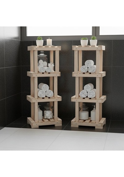 Ahşap Çiçeklik Standı 4 Katlı Saksı Standı Dekoratif Ahşap Raf 120 Cm Kitaplık Bahçe Balkon Standı Bej