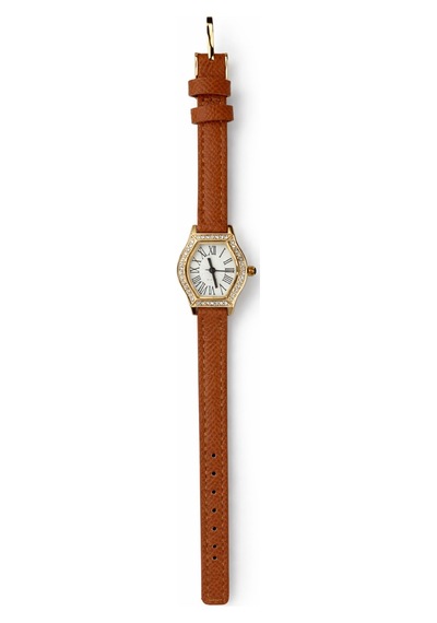 Cazion Kahverengi Deri Kayış Gold Kasa Taş Detaylı Kadın Vintage Retro Saat