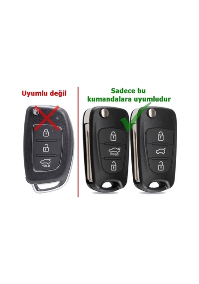 Hyundai Accent Elantra I20 I30 Ix35 Uyumlu Anahtar Kılıfı Kumanda Kılıfı Oto Anahtarlık Siyah Gold