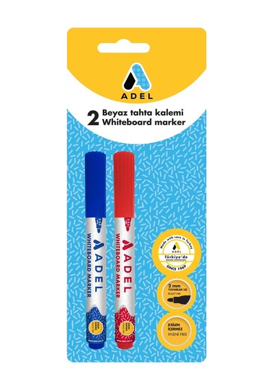 Adel Tahta Kalemi 2'li Mavi Kırmızı