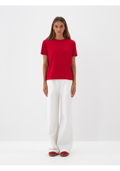 Xint Kırmızı Modal Dokulu Regular Fit Tişört 602376