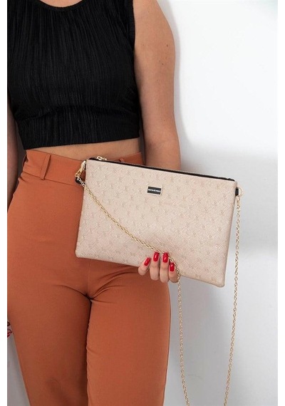 Silver Polo Sp1034 Kadın Portföy & Clutch Logolu Nut-siyah