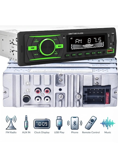 Aks-620bt 2amfi Çıkışlı 4x60wat Oto Teyp Rgb Bluetooth-usb Mixtrax