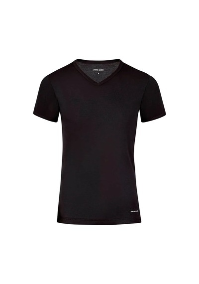 Pierre Cardin Erkek %100 Pamuk Ribana V Yaka Fanila Siyah