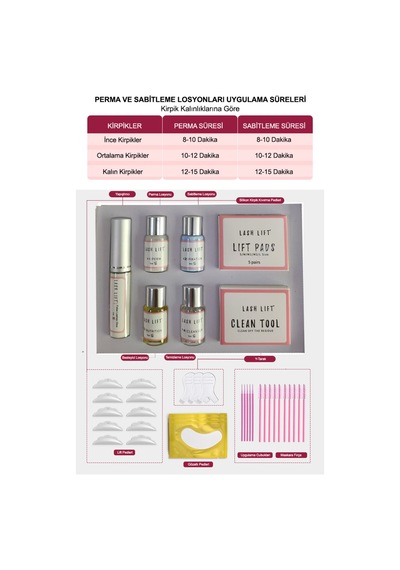 Kirpik Lifting Seti, Lash Lift, Kaş & Kirpik Perma Seti Tam Set
