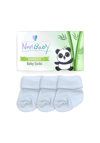Novibaby 3'lü Bambu Yenidoğan Bebek Çorabı I Snow White I 0-6 ay "Karışık Renkli"