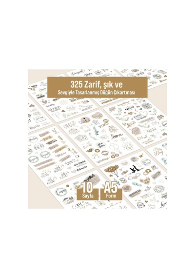 Düğün Sticker Seti, 325 Adet Çıkartma, Misafir, Konuk Defteri Veya Fotoğraf Albumü İçin Sevgi D 1