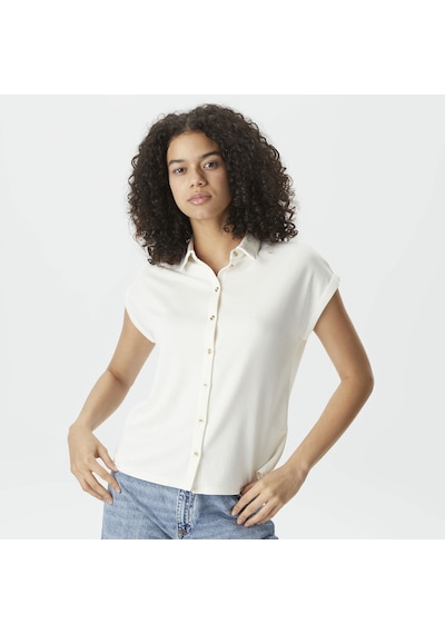 Nautica Nautıca Kadın Kırık Beyaz Relaxed Fıt Gömlek Düz 45k107t Beyaz