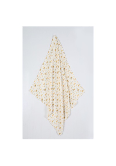 Çift Katlı %100 Pamuk Organik Müslin Örtü - Battaniye 100x100 Cm Sarı Sarı