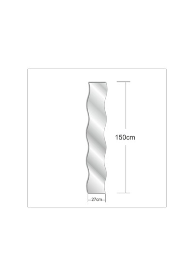 M3 150 Cm Dalgalı Banyo Salon Koridor Antre Duvar Boy Aynası Ayna